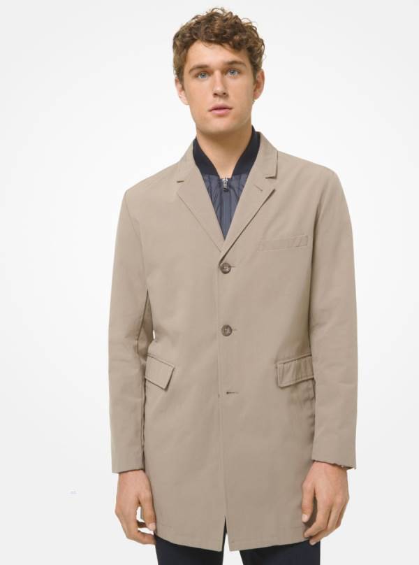 Panske Kabáty Michael Kors 2-in-1 Cotton Blend Svetlo Béžové - Oblecenie Michael Kors Nejlevnejsi | QJGWX-3617